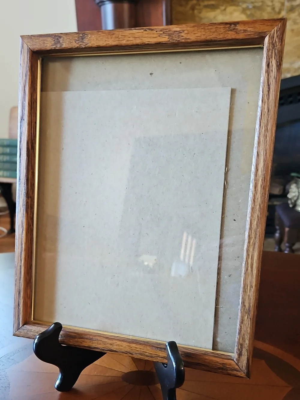 Authentic Vintage Heavy Grain Oak Photo Frame 8